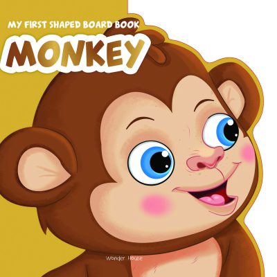 My First Shaped Board book - Monkey, Die-Cut Animals, Picture Book for Children