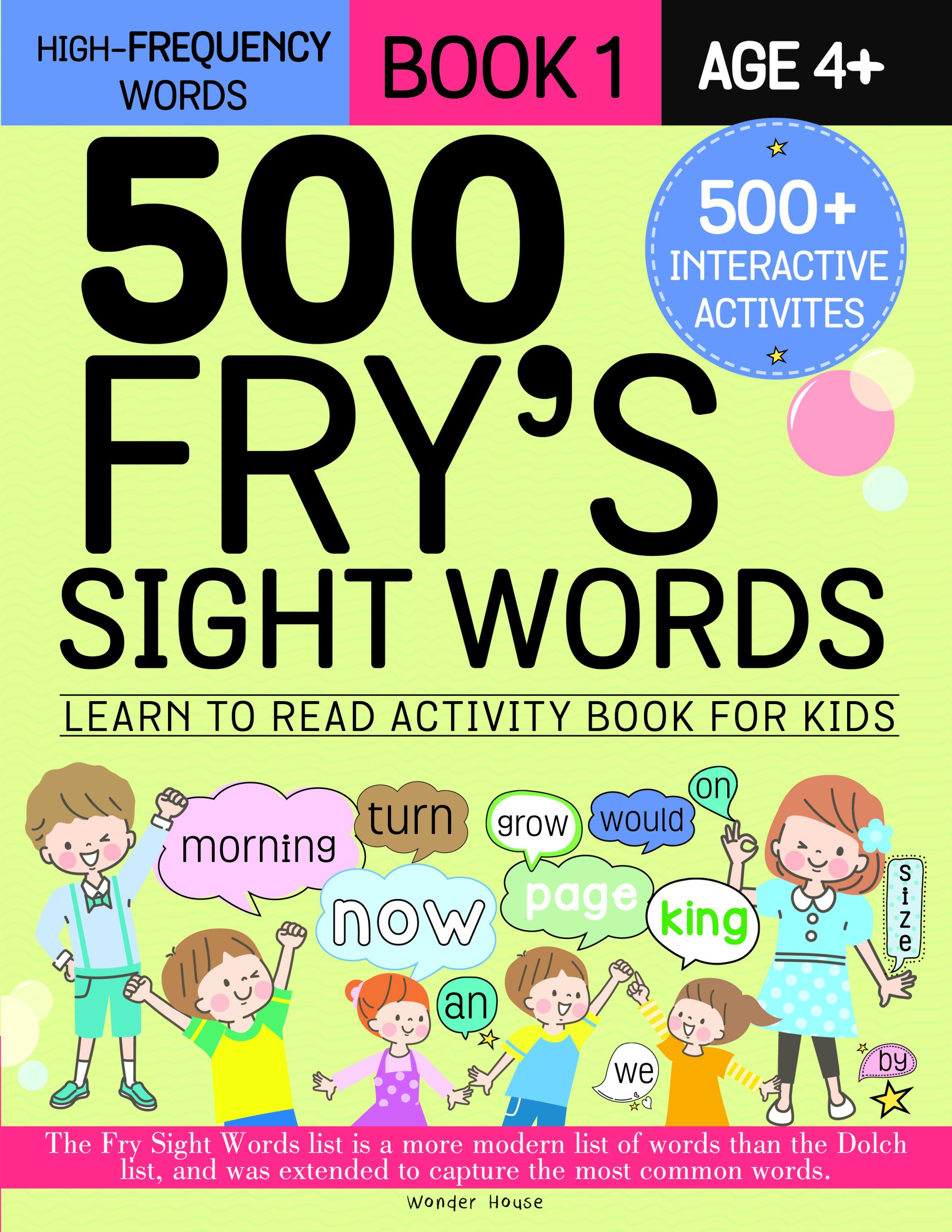9789354409868 500 Fry’s Sight Words: Learn to Read Activity Book for Kids - Book - تصویر 1